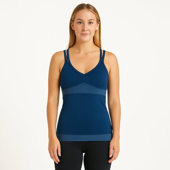 For Love & Lemons Blue Two Tone Racerback Tank Top Size Large - Picture 1 of 4